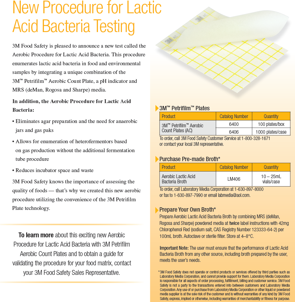 3M Lactic Acid Bacteria Testing Image